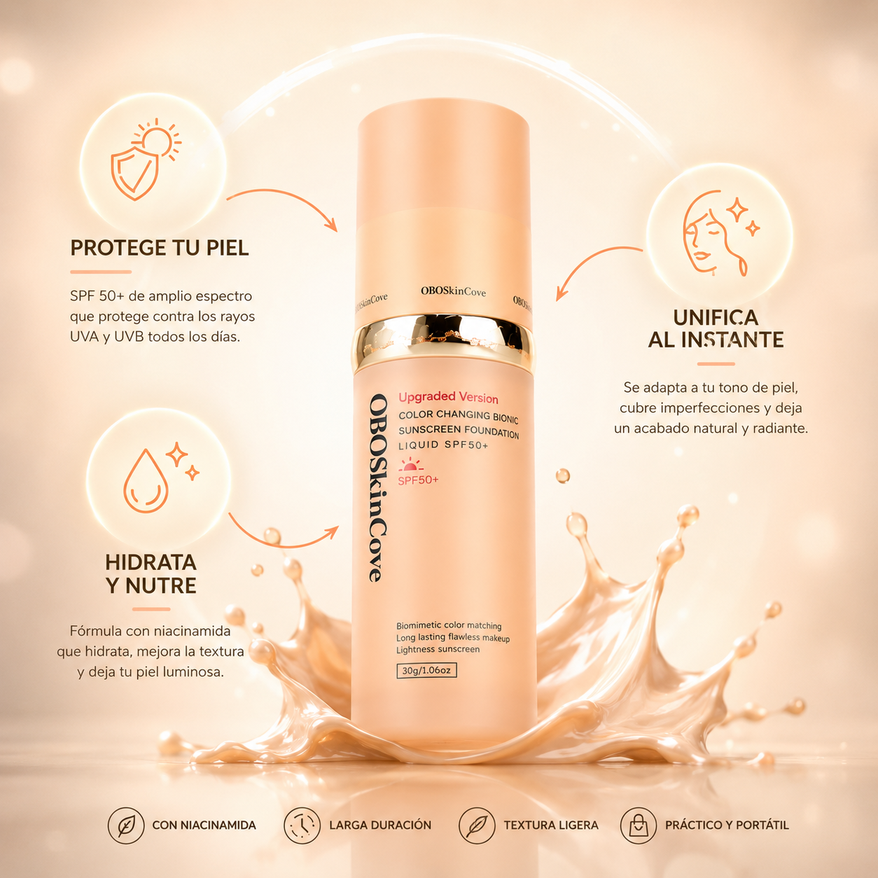 LuminaSkin 4 en 1 SPF 50+: Corrige, protege e hidrata tu piel